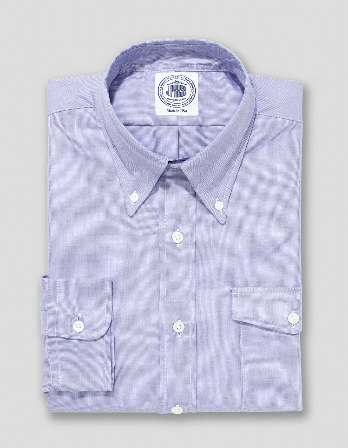 BLUE ROYAL OXFORD DRESS SHIRT WITH FLAP POCKET - CLASSIC FIT
