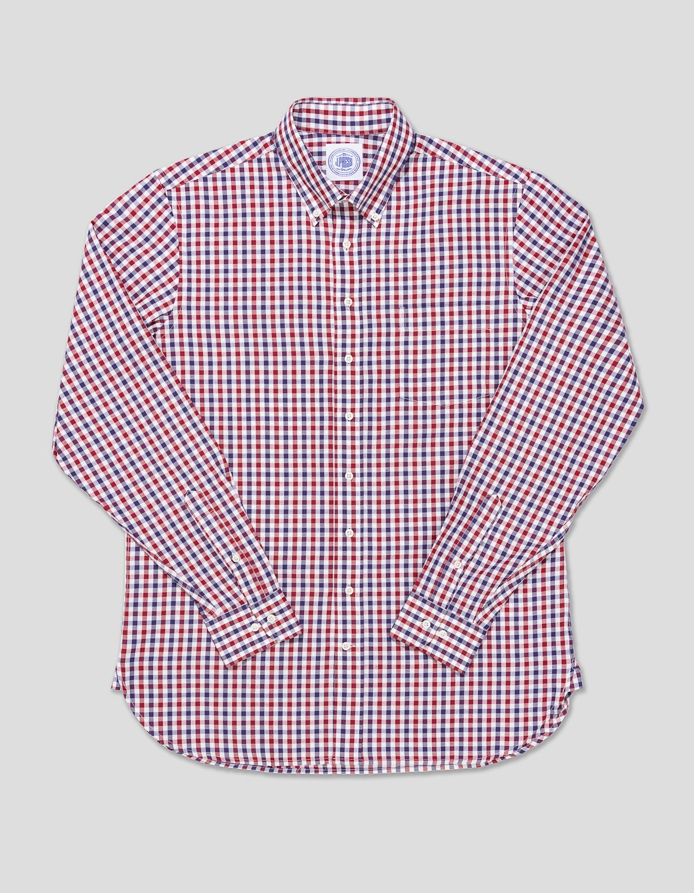 RED/NAVY/WHITE GINGHAM SPORT SHIRT