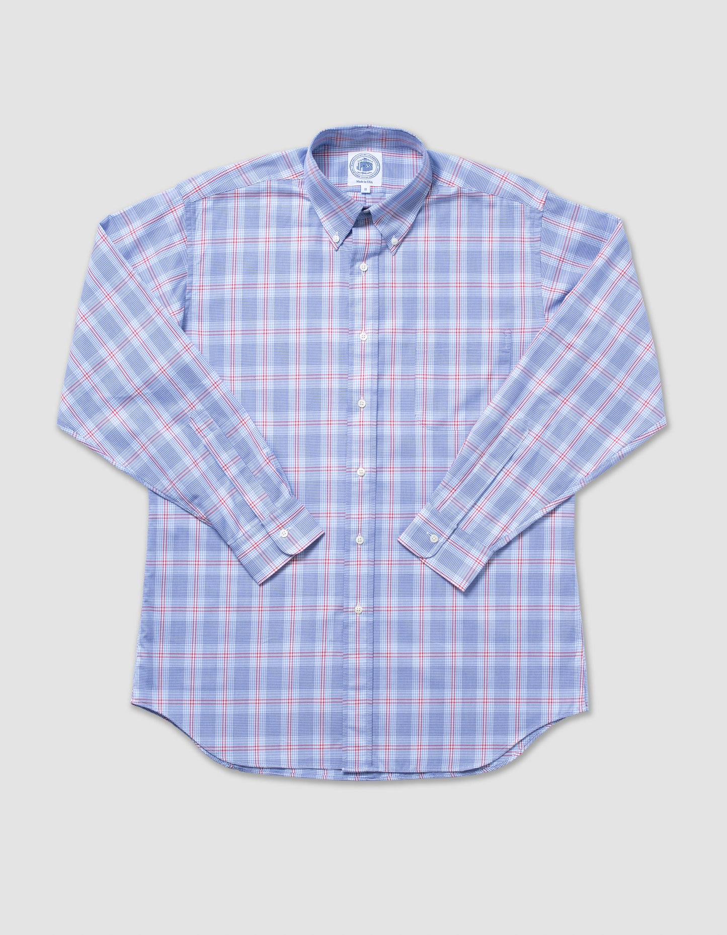 Long Sleeve Fancy Plaid Shirt- Blue/Red | Men's Long Sleeve Shirts – J ...