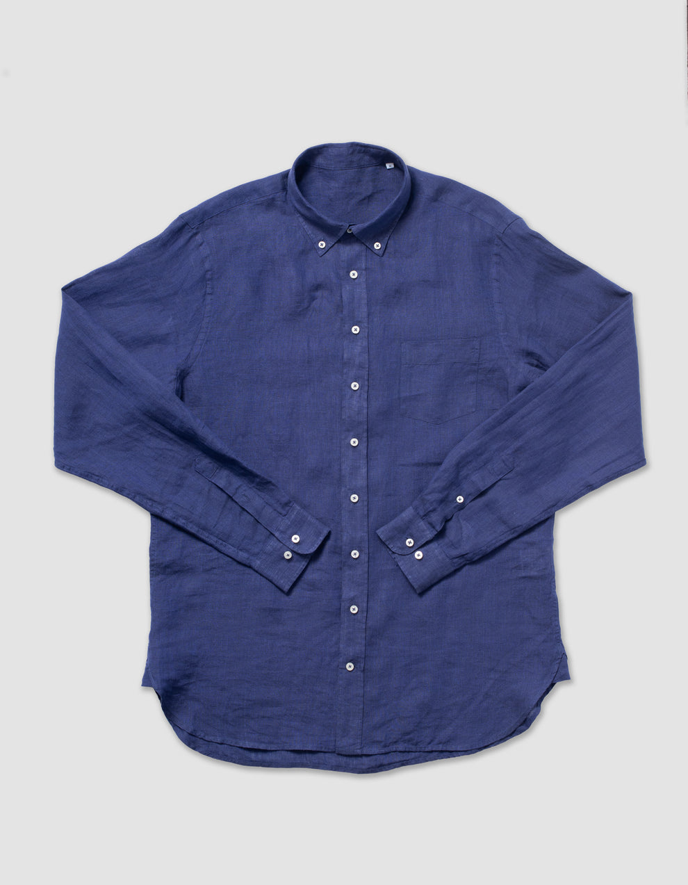 LINEN LONG SLEEVE SHIRT - NAVY – J. PRESS