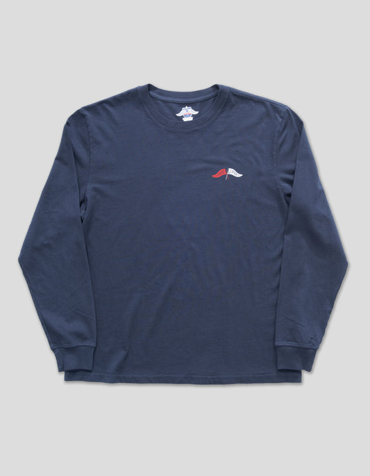 J.PRESS x BOATHOUSE COTTON LONG SLEEVE TEE - NAVY