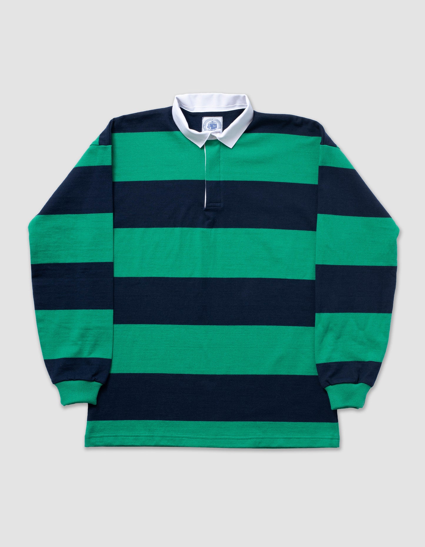 CLASSIC STRIPE RUGBY SHIRT - KELLY/NAVY