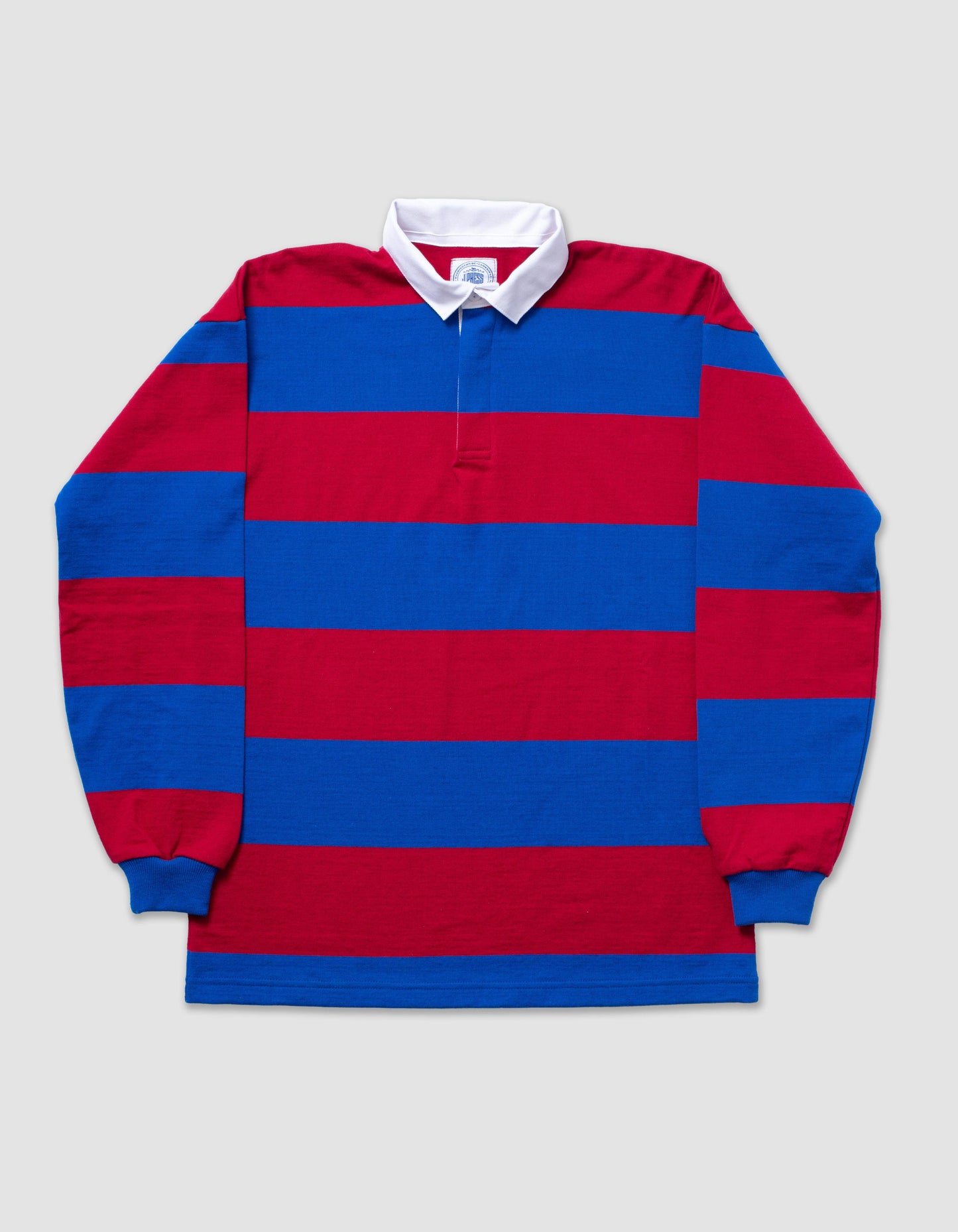 CLASSIC STRIPE RUGBY SHIRT - ROYAL/RED