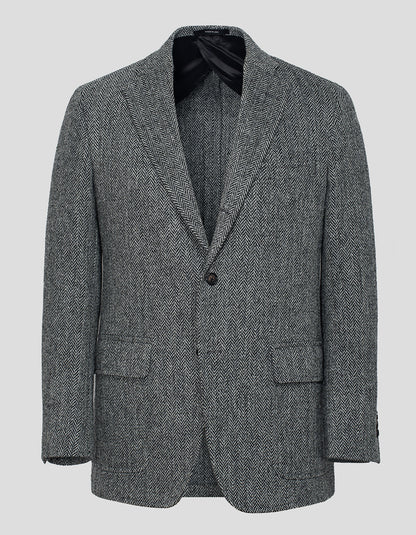 HARRIS TWEED BLACK AND WHITE HERRINGBONE SPORT COAT - MTO