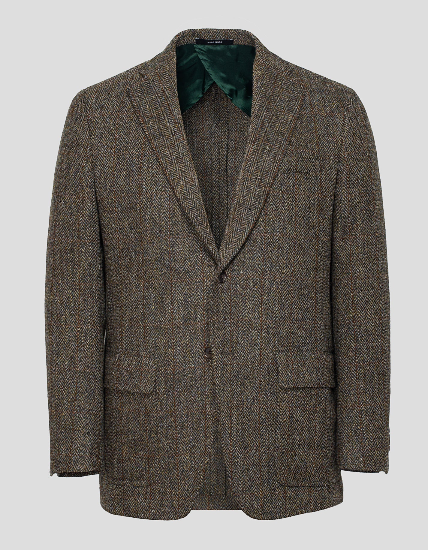 HARRIS TWEED OLIVE HERRINGBONE SPORT COAT - MTO