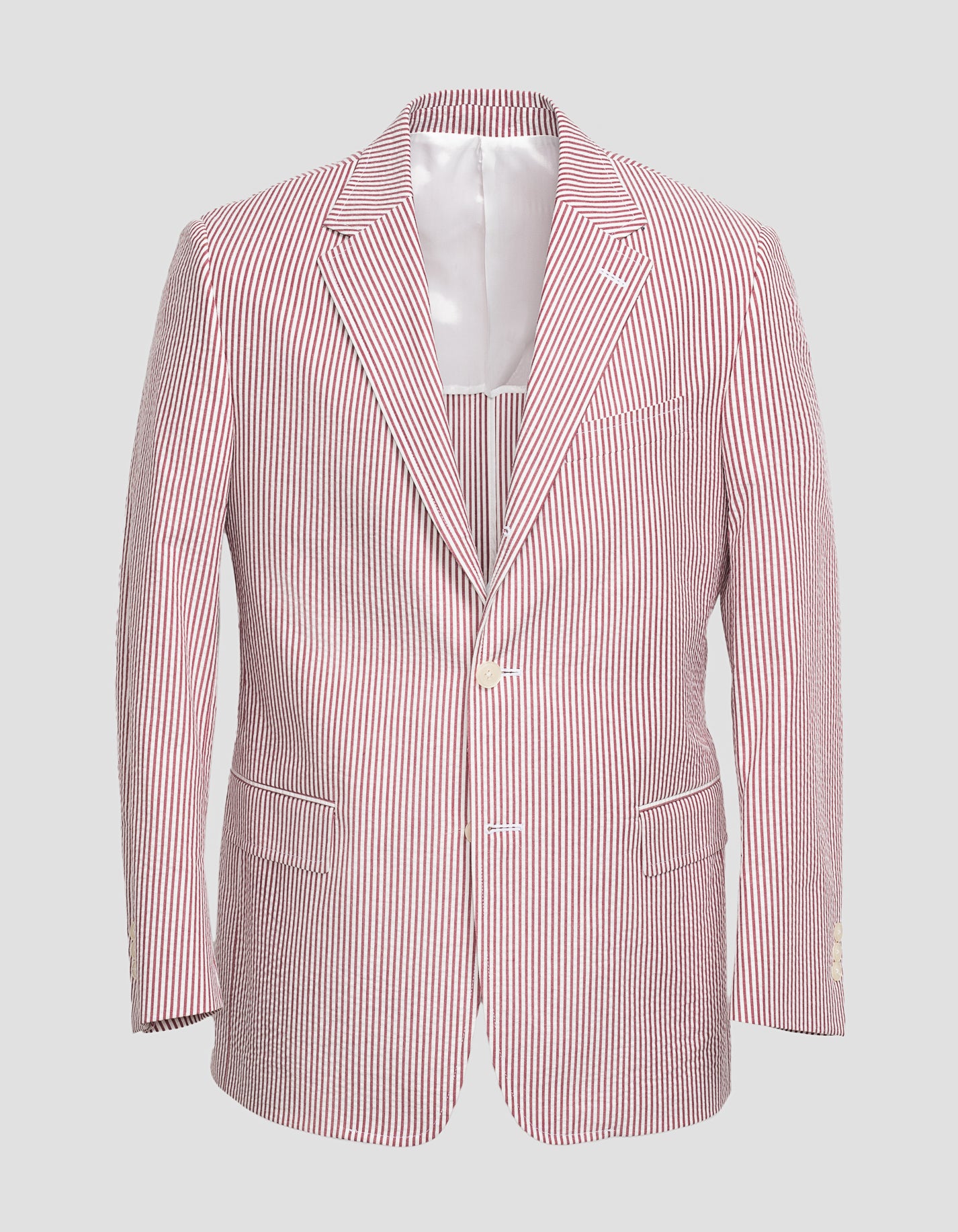 RED/WHITE COTTON SEERSUCKER SPORT COAT -  MTO