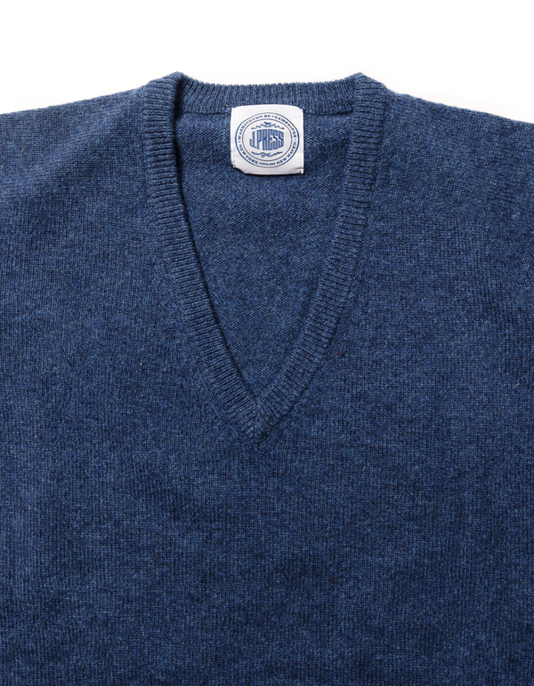 LAMBSWOOL Vネックセーター（ブルー）
