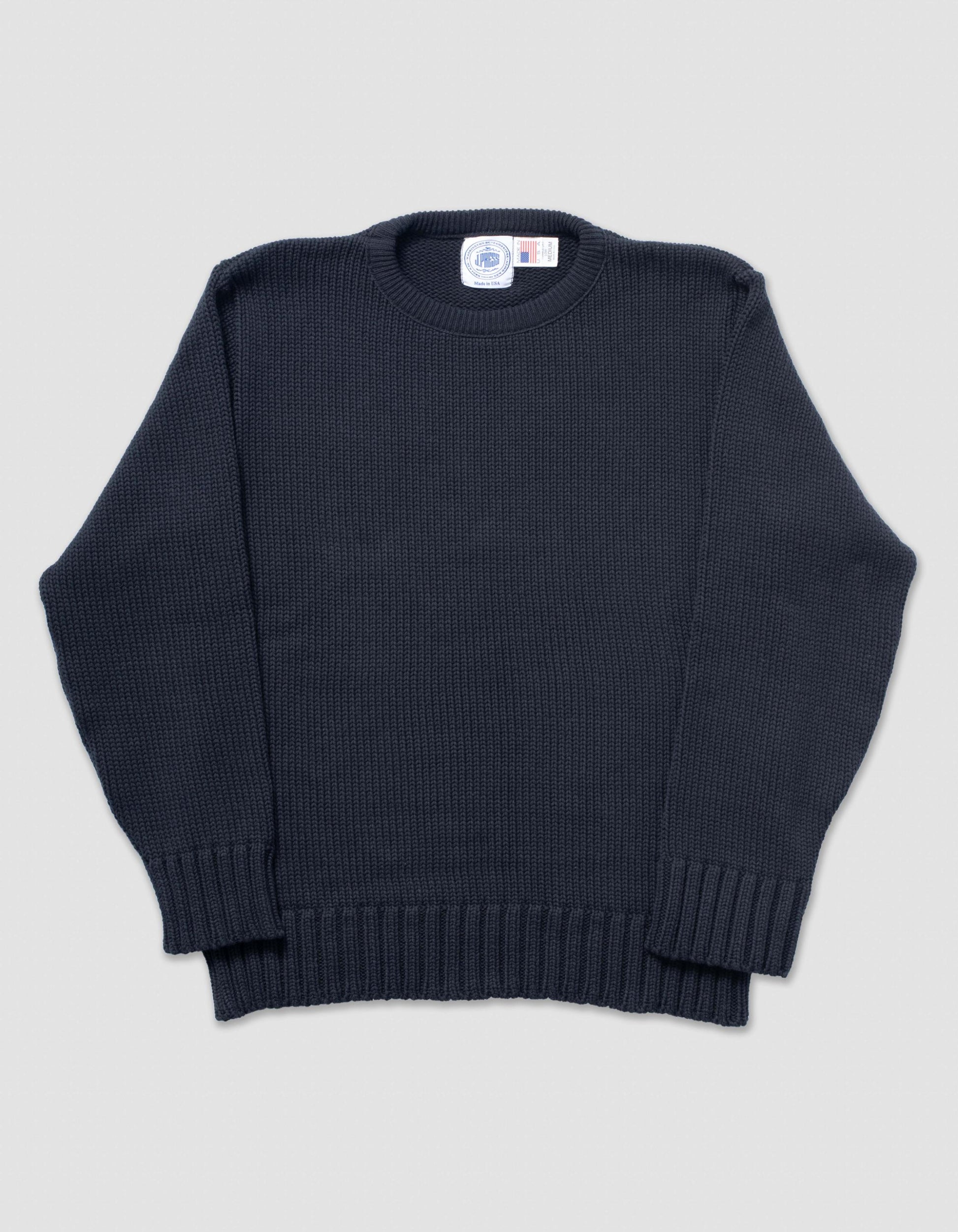 Cotton Crewneck Sweater - Black| J. Press – J. PRESS