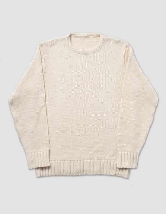 Chunky Cotton Crewneck Sweater - Natural | J. Press – J. PRESS