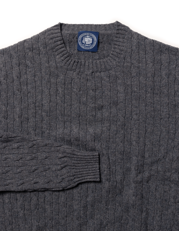 GREY CASHMERE CABLE