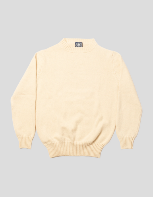 ECRU CASHMERE CHUNKY CREW NECK