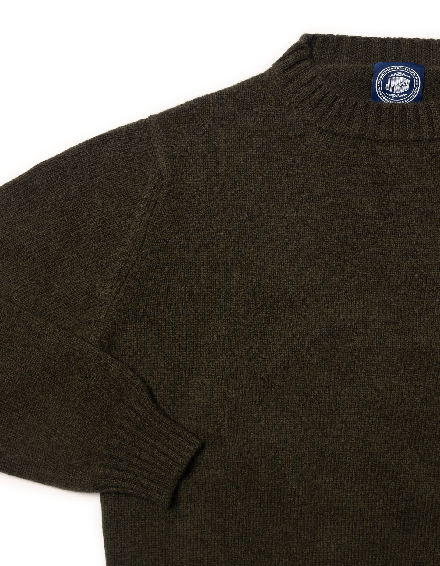 GREEN CASHMERE CHUNKY CREW NECK