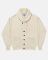 Made-in-Scotland Ivory Cashmere Shawl Collar Cardigan