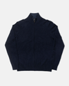 Navy Cashmere Full-Zip Cardigan Sweater - Trim Fit