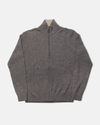 Grey Cashmere Full-Zip Cardigan Sweater - Trim Fit