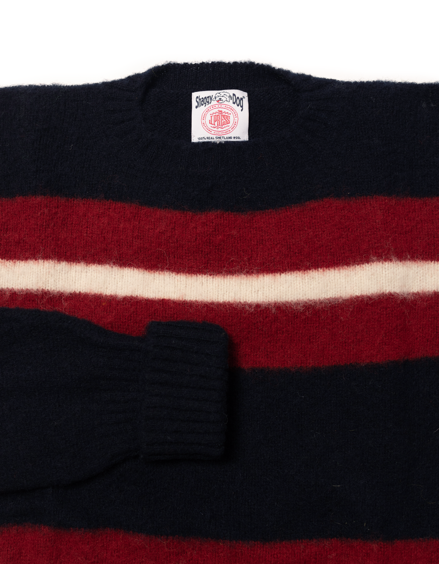 SHAGGY DOG STRIPE SWEATER NAVY/WHITE/RED - CLASSIC FIT