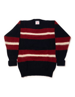 Shaggy Dog Stripe Sweater Navy/ White/ Red- Classic Fit | Men's ...