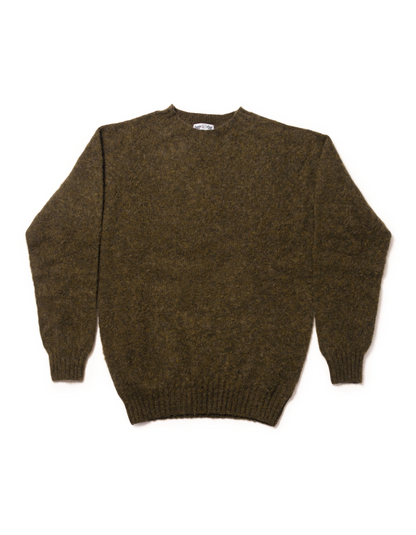 SHAGGY DOG SWEATER OLIVE - TRIM FIT