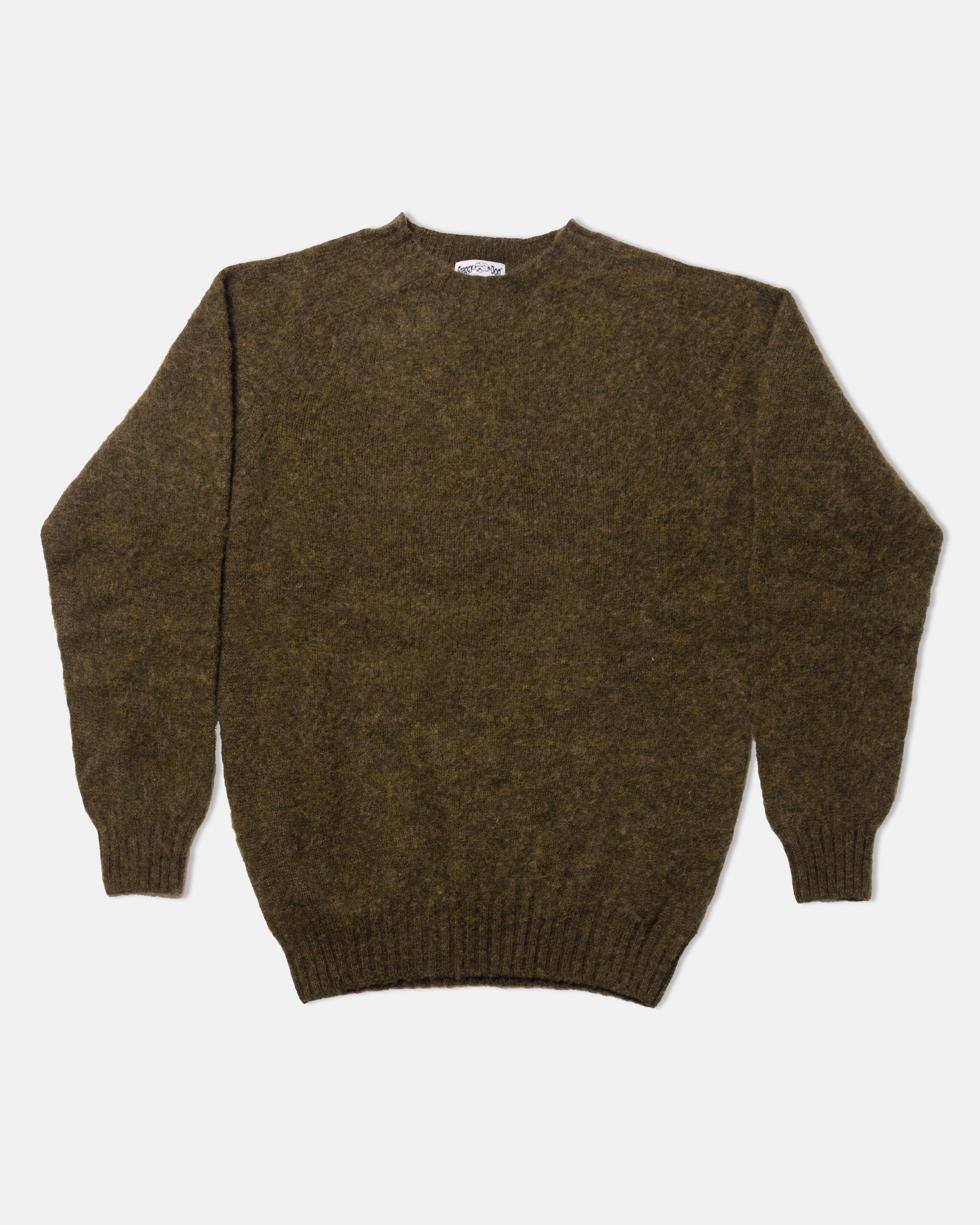 Made-in-Scotland Olive Shaggy Dog Sweater - Classic Fit