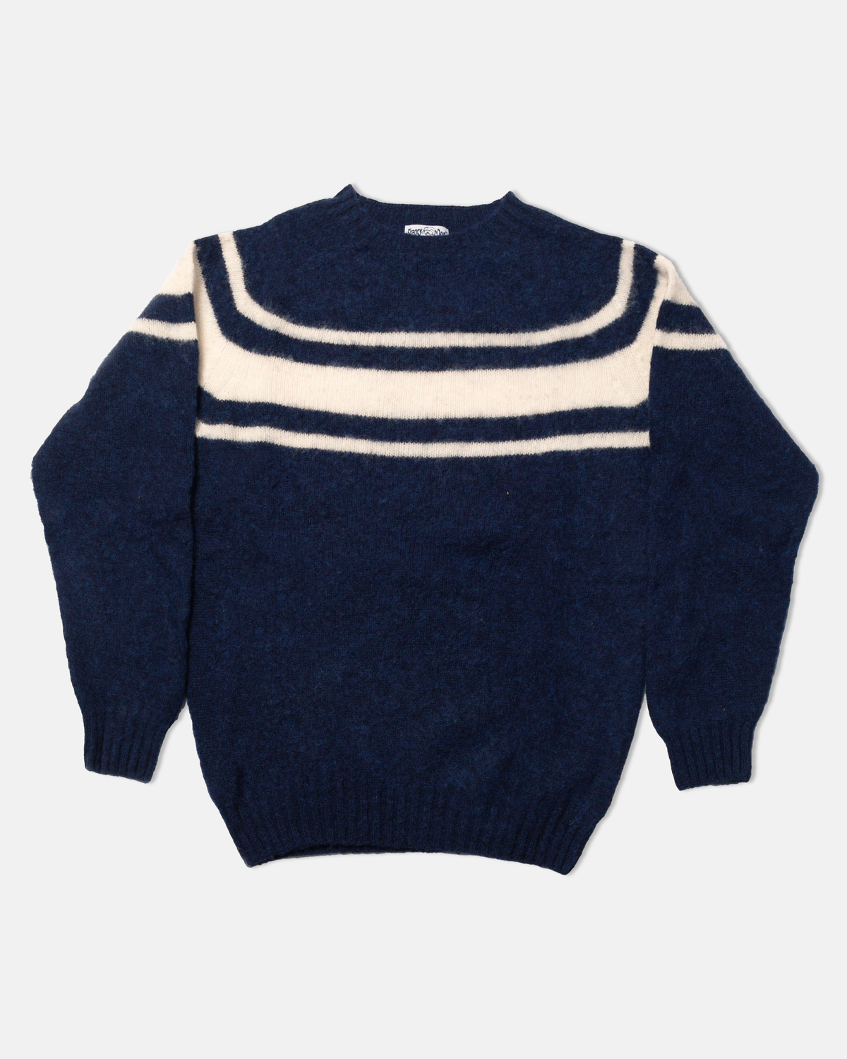 Shaggy Dog Sweater Blue Chest Stripe - Trim Fit | J.PRESS