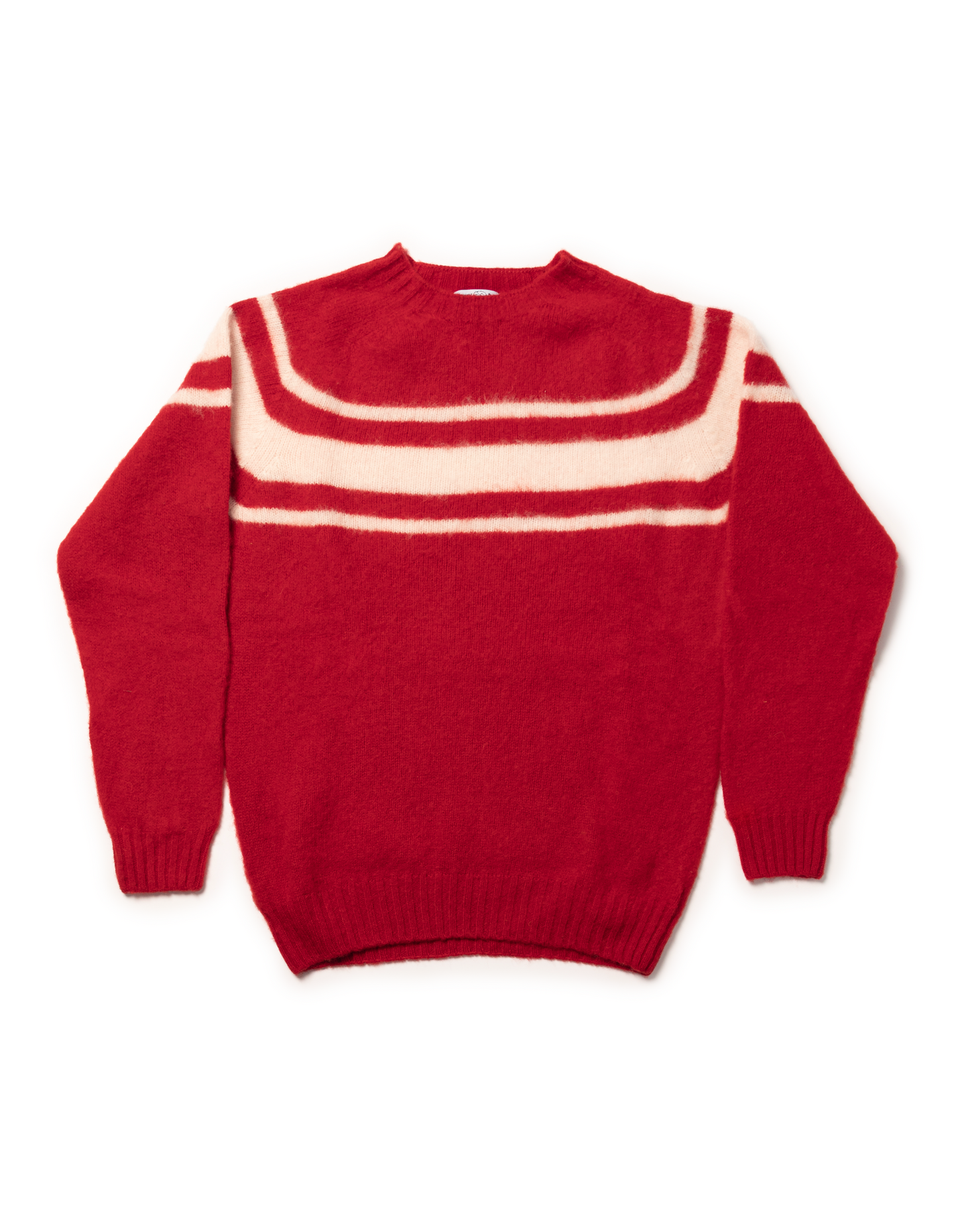 SHAGGY DOG SWEATER RED CHEST STRIPE - TRIM FIT