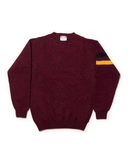 SHAGGY DOG SWEATER BURGUNDY TWO COLOR RINGS - TRIM FIT