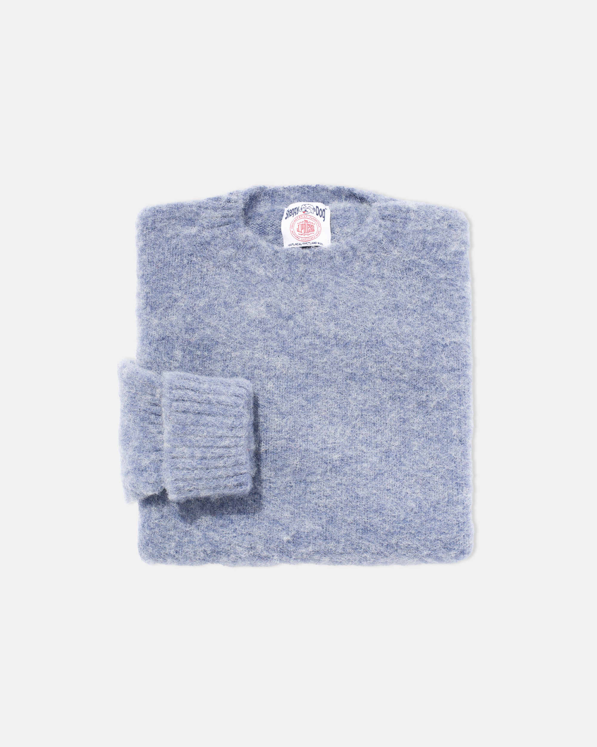 Made-in-Scotland Lilac Blue Shaggy Dog Sweater - Classic Fit