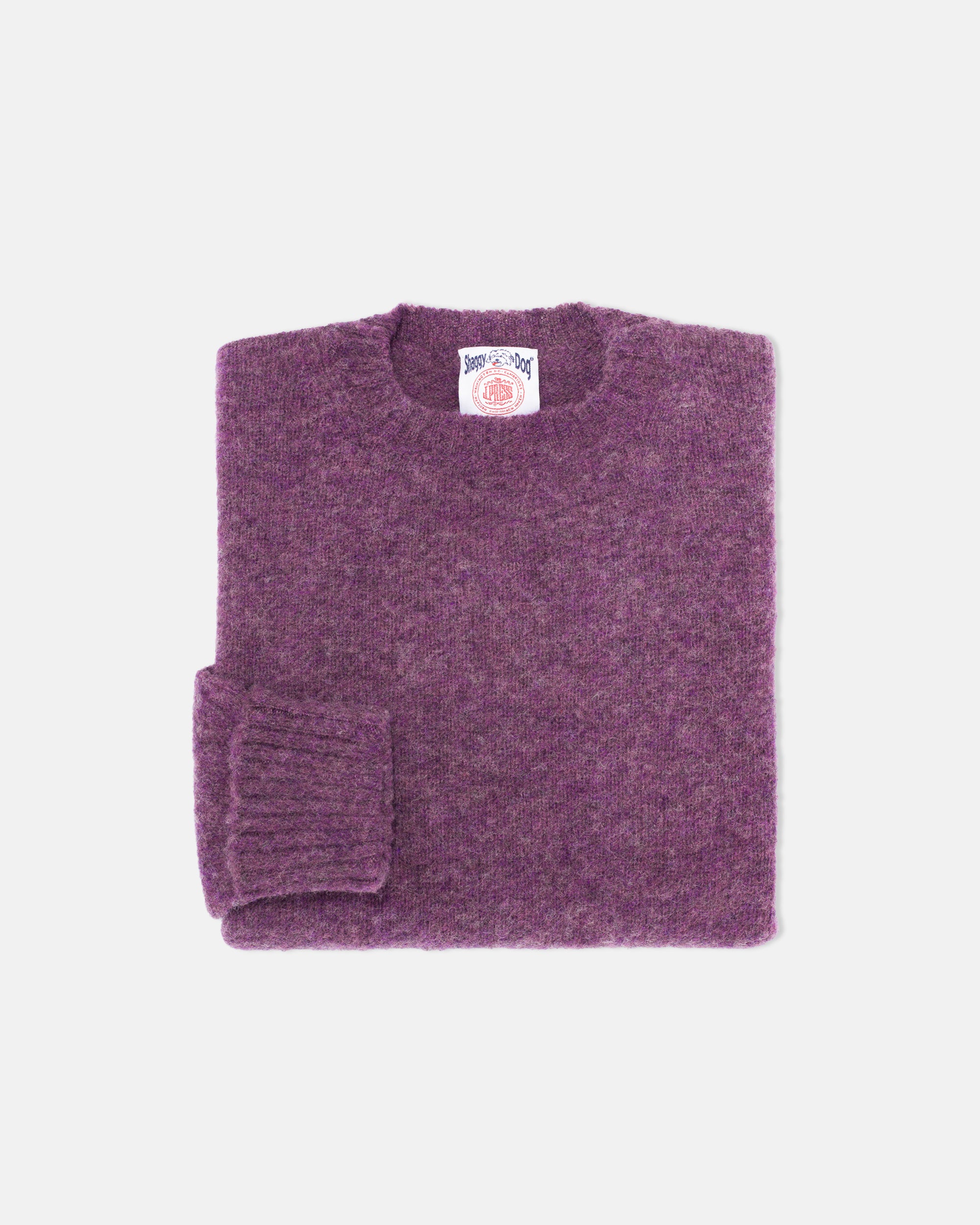 Made-in-Scotland Purple Shaggy Dog Sweater - Classic Fit