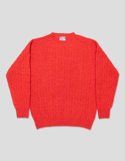 SHAGGY DOG CABLE SWEATER RED - CLASSIC FIT