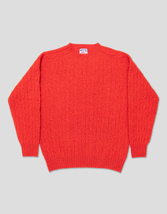 SHAGGY DOG CABLE SWEATER RED - CLASSIC FIT