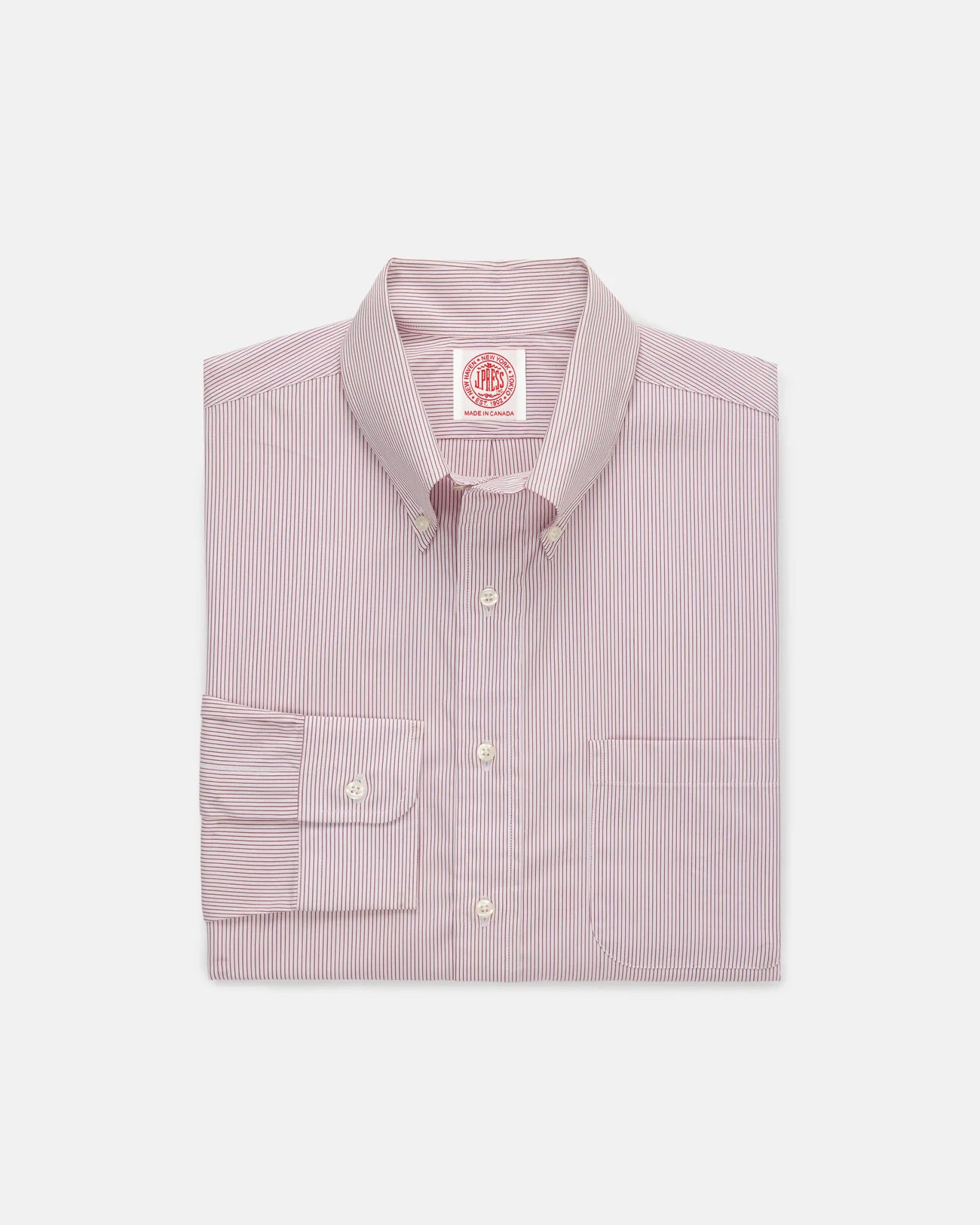 Made-in-Canada Red Pinstripe Button Down Shirt - Classic Fit