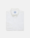 Made-in-USA Thomas Mason Solid White Broadcloth Button Down Shirt - Classic Fit