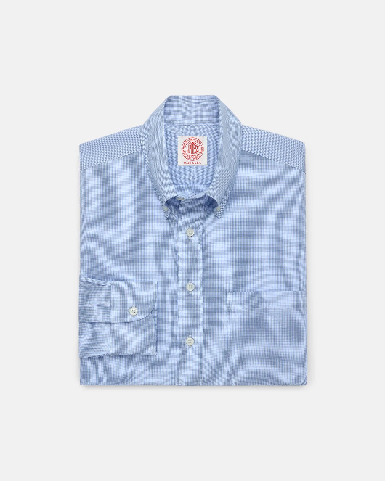 Made-in-Canada Dark Blue Mini Tattersall Button Down Shirt - Classic Fit