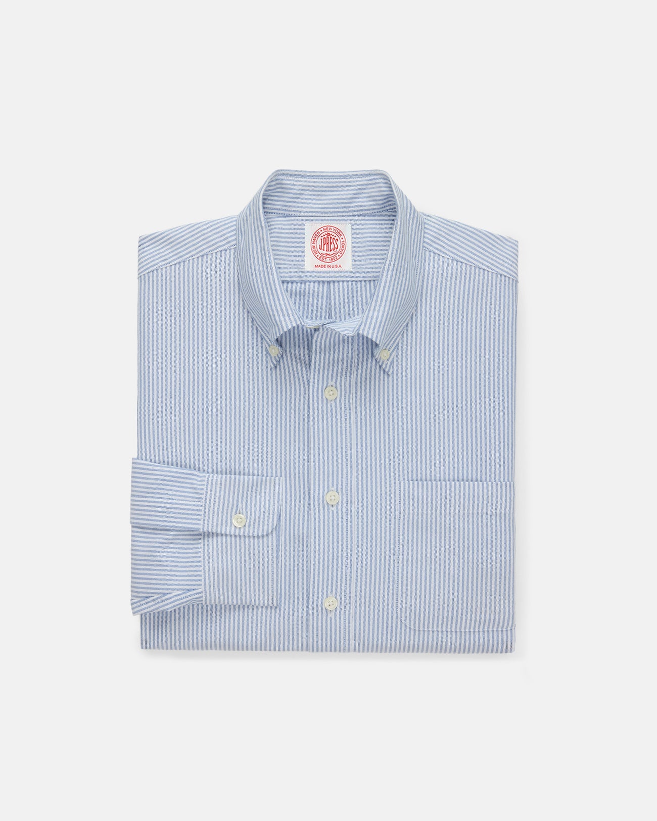 Made-in-USA Blue University Stripe Oxford Cloth Shirt - Classic Fit