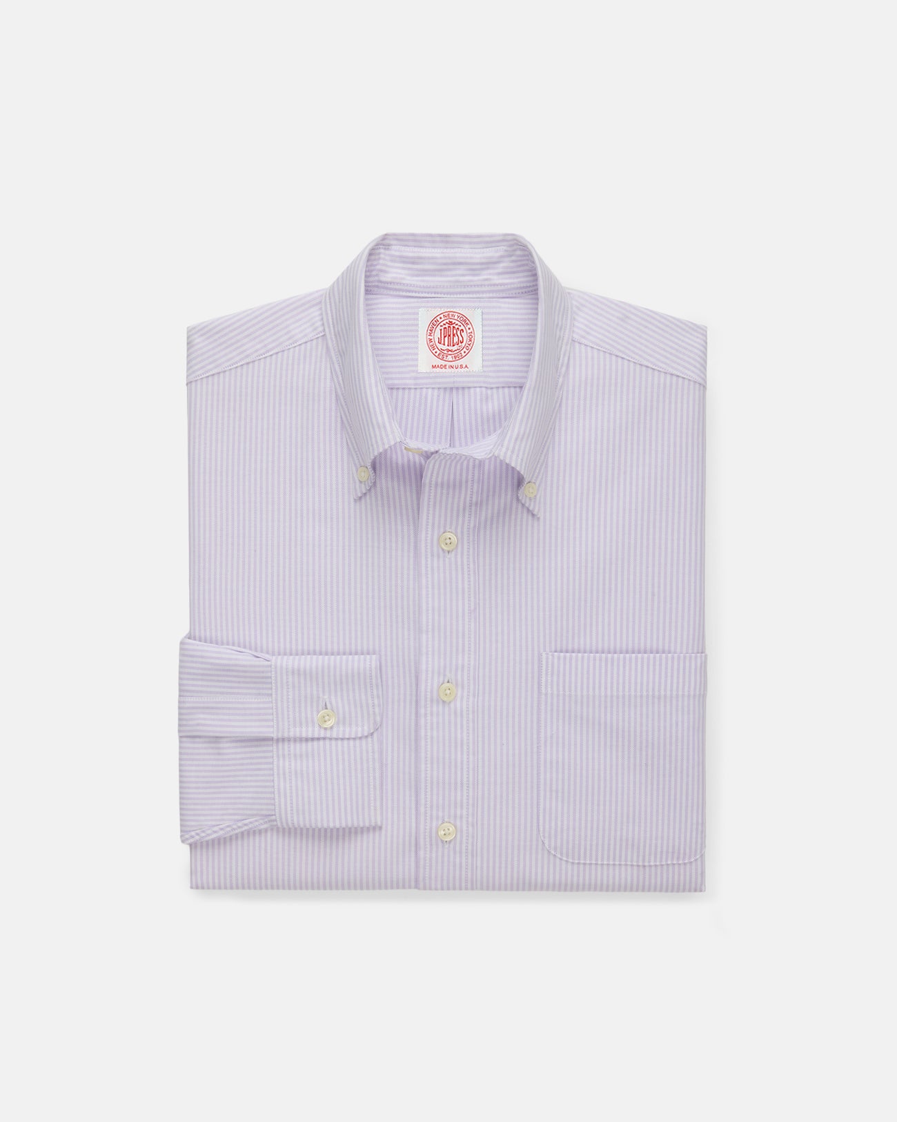 Made-in-USA Purple University Stripe Oxford Cloth Shirt - Classic Fit