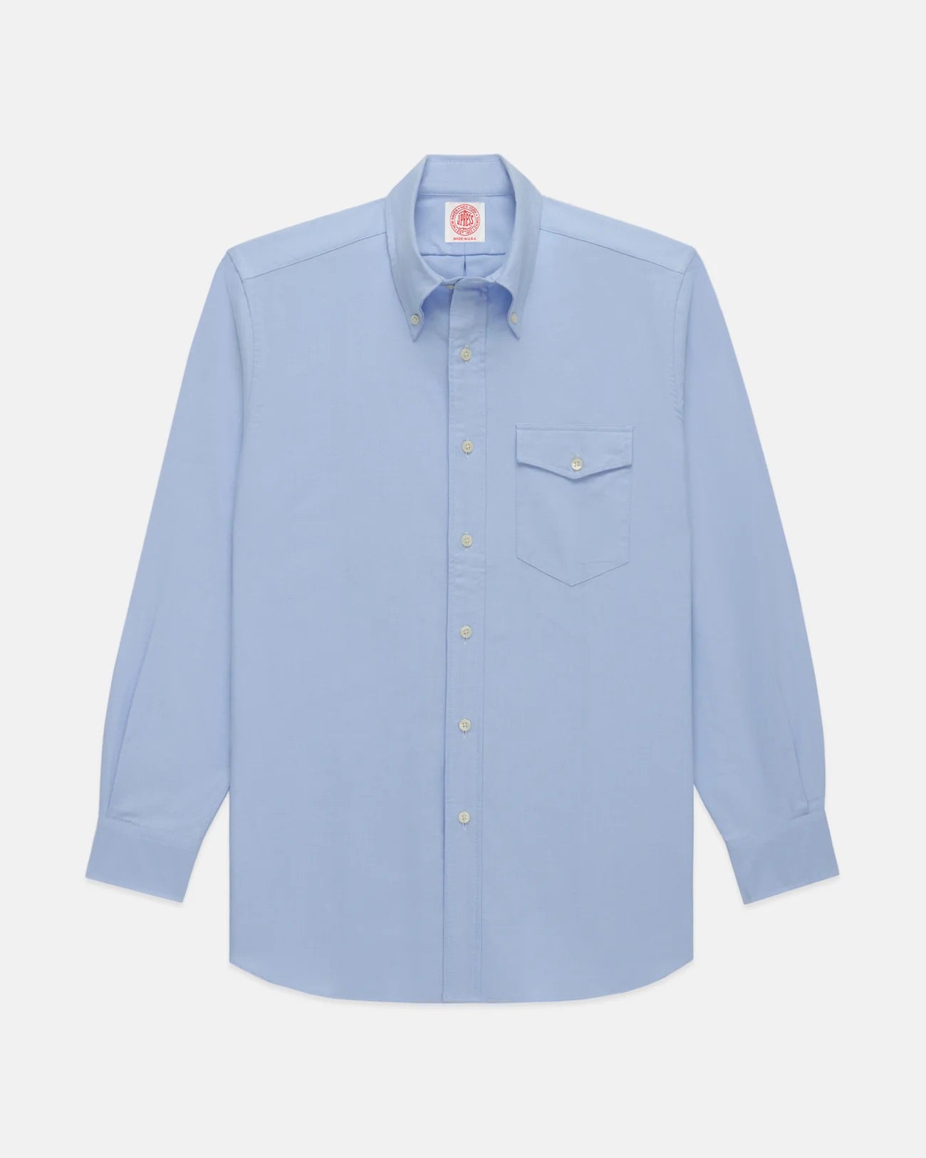 Made-in-USA Flap Pocket Blue Oxford Cloth Button Down Shirt - Classic Fit