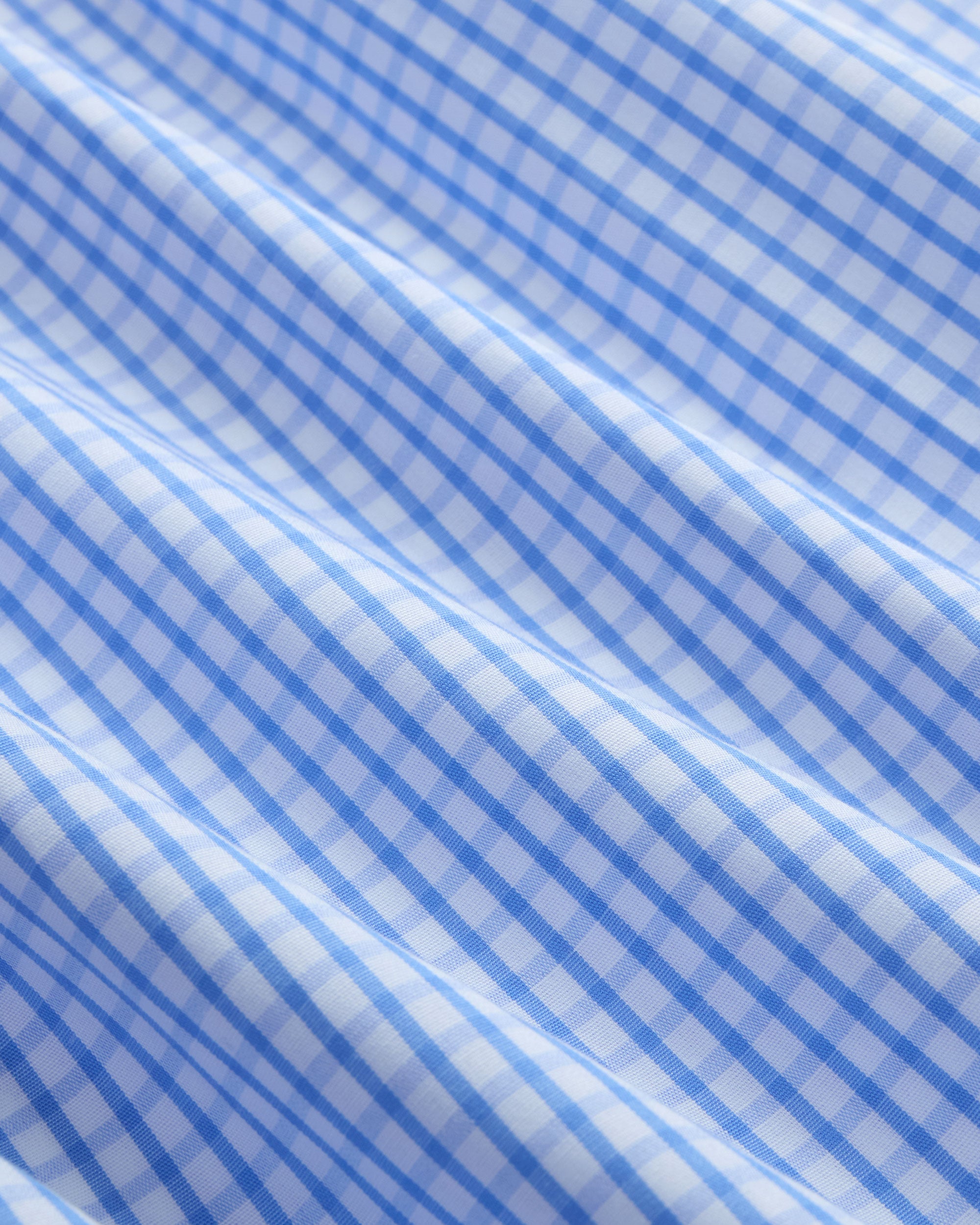 Light Blue Check Spread Collar Dress Shirt - Trim Fit