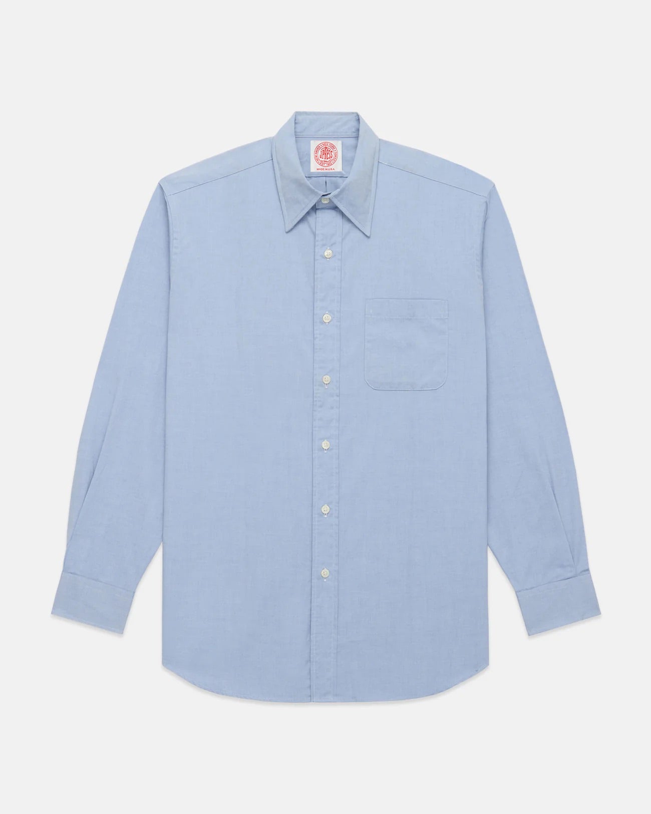 Made-in-USA Blue Pinpoint Oxford Point Collar Shirt - Classic Fit