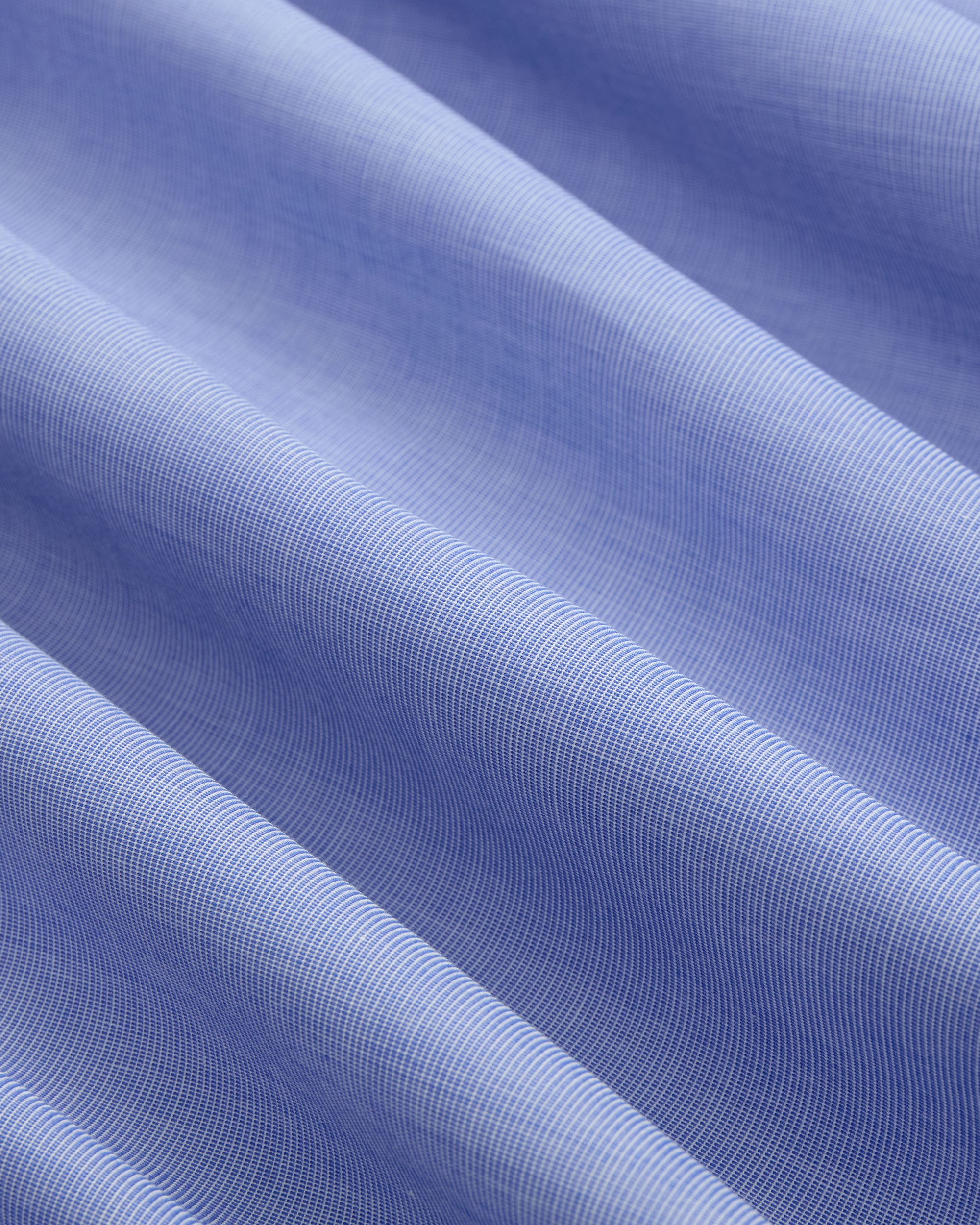 Made-in-USA Blue End-On-End Point Collar French Cuff Dress Shirt - Classic Fit