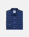 Made-in-USA Thomas Mason Blue & Black Tartan Broadcloth Sport Shirt - Classic Fit