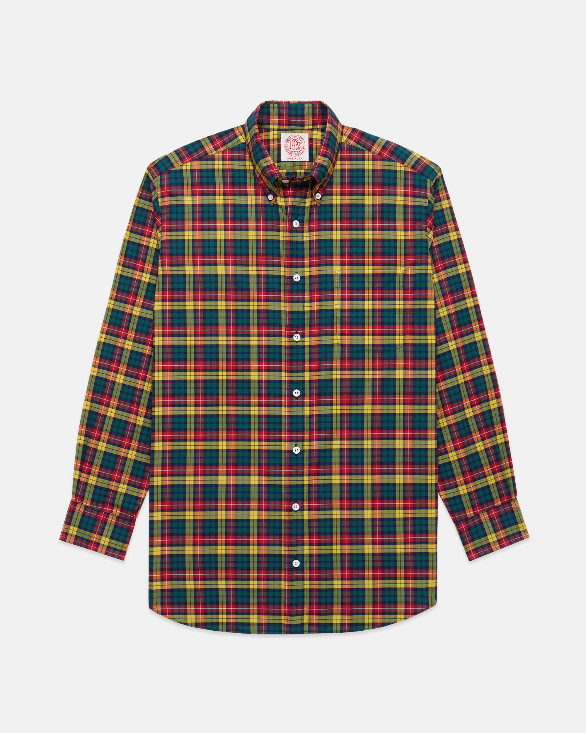 Made-in-USA Thomas Mason Buchanan Tartan Broadcloth Sport Shirt - Classic Fit