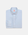 Made-in-USA Thomas Mason Blue Shadow Stripe Poplin Dress Shirt - Classic Fit