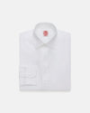 Made-in-USA Thomas Mason Solid White Spread Collar Dress Shirt - Classic Fit
