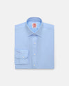 Made-in-USA Thomas Mason Solid Blue Spread Collar Dress Shirt - Classic Fit