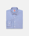 Made-in-USA Thomas Mason Navy Bengal Stripe Spread Collar Dress Shirt - Classic Fit