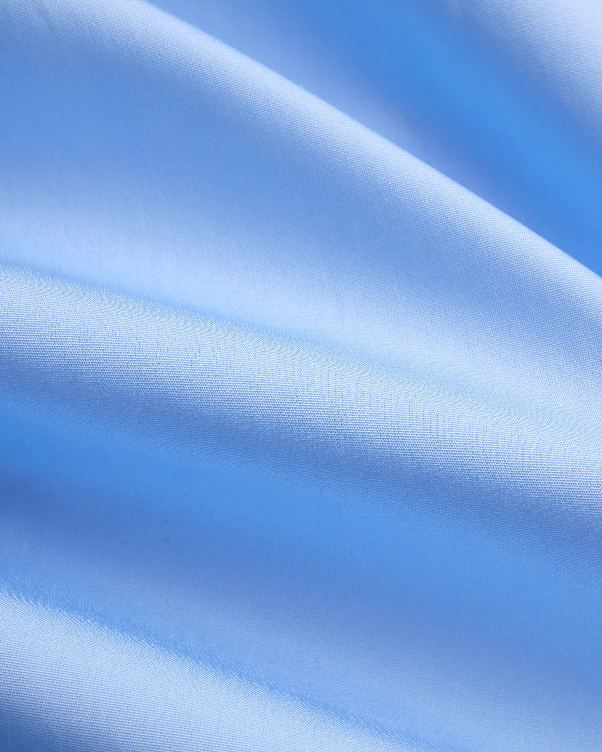 Made-in-USA Thomas Mason Solid Blue Spread Collar Dress Shirt - Classic Fit