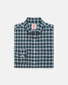 Made-in-USA Thomas Mason Green & White Tartan Broadcloth Sport Shirt - Classic Fit