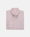 Made-in-USA Burgundy Hairline Stripe Button Down Shirt - Classic Fit