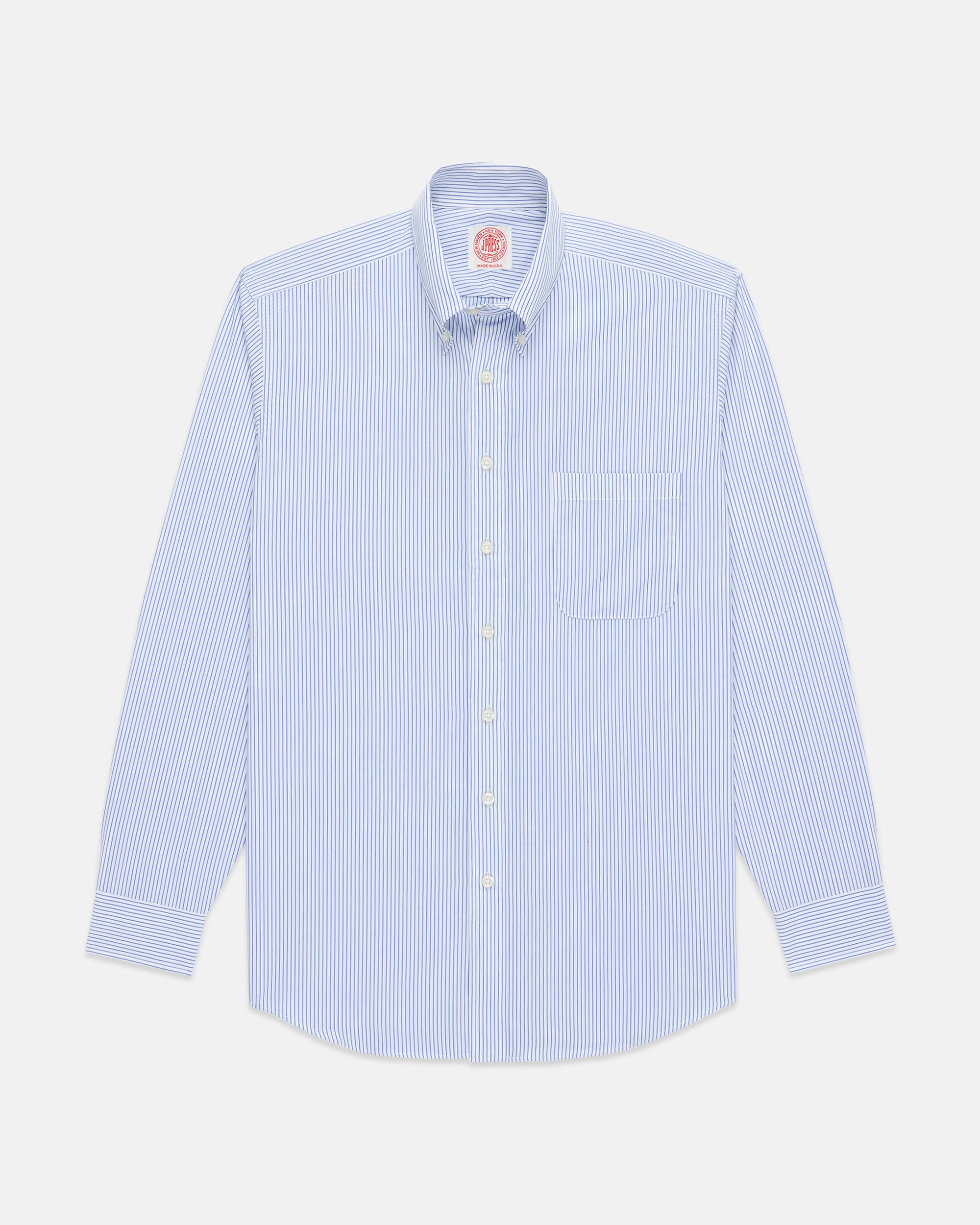 Made-in-Canada Dark Blue Pencil Stripe Button Down Shirt - Classic  Fit