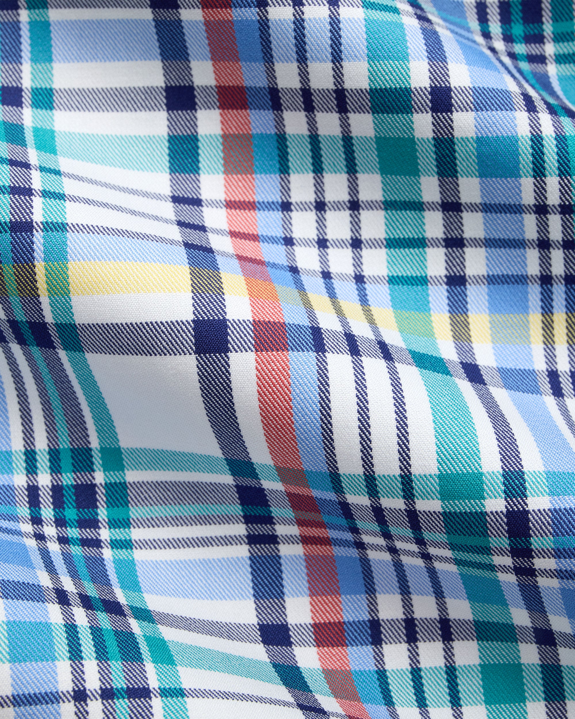 Made-in-USA Blue & Red Plaid Button Down Sport Shirt - Classic Fit